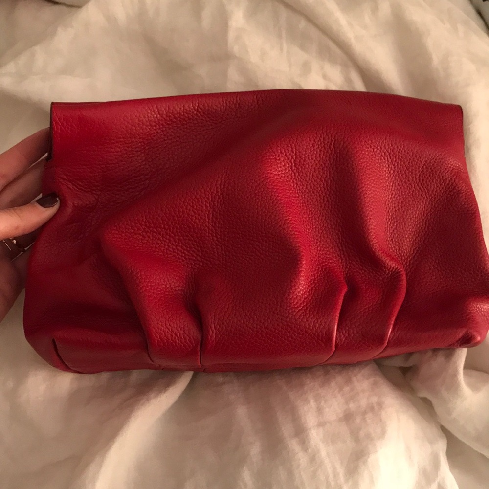 Red Leather Clutch